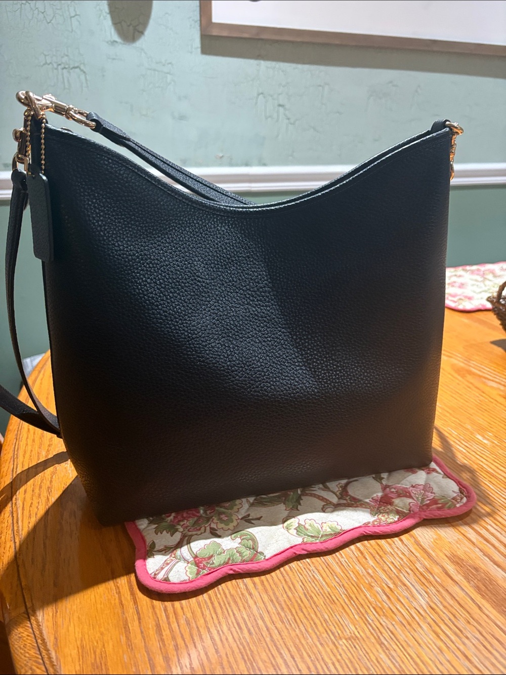 Coach Black Pebbled Leather Laurel Bag with Gold Hardware - Picture 2 of 4